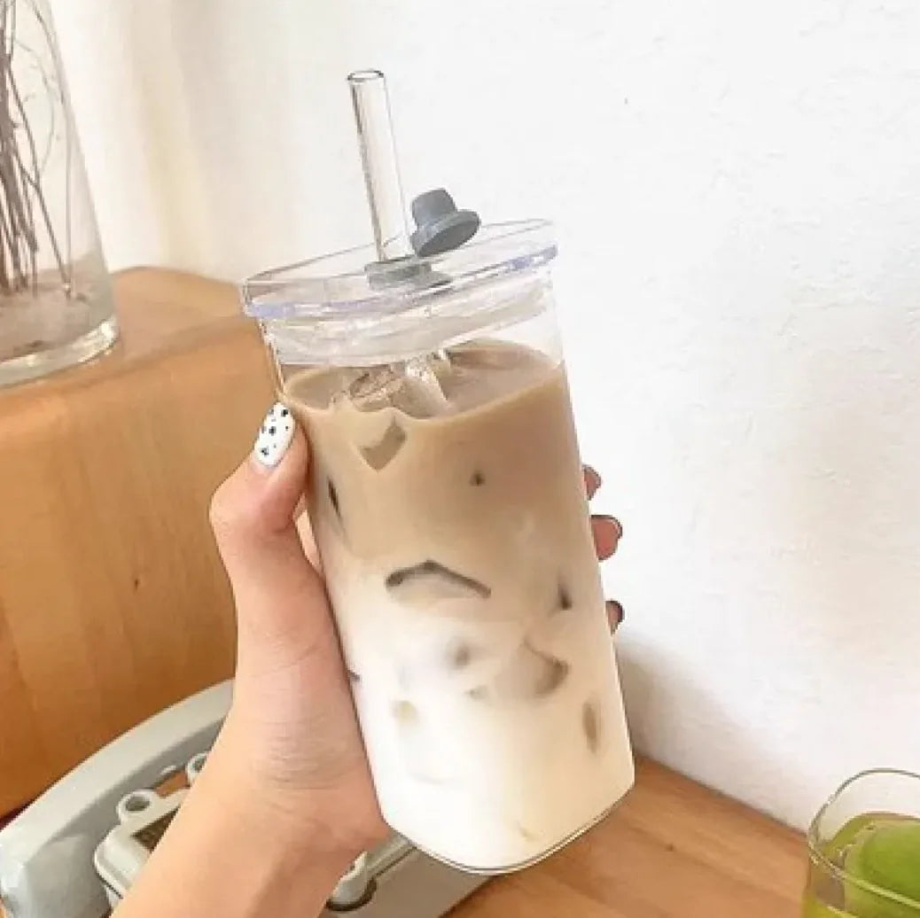 Clear Square Coffee Mug with Lid