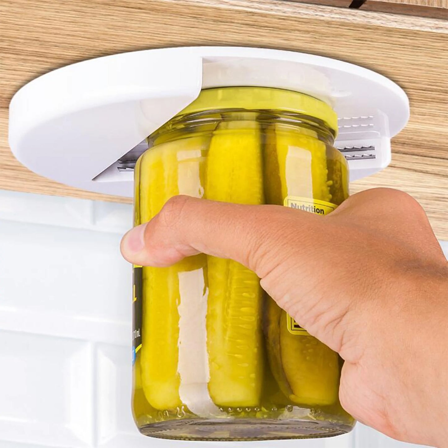 Cabinet-Mount Easy Jar Opener