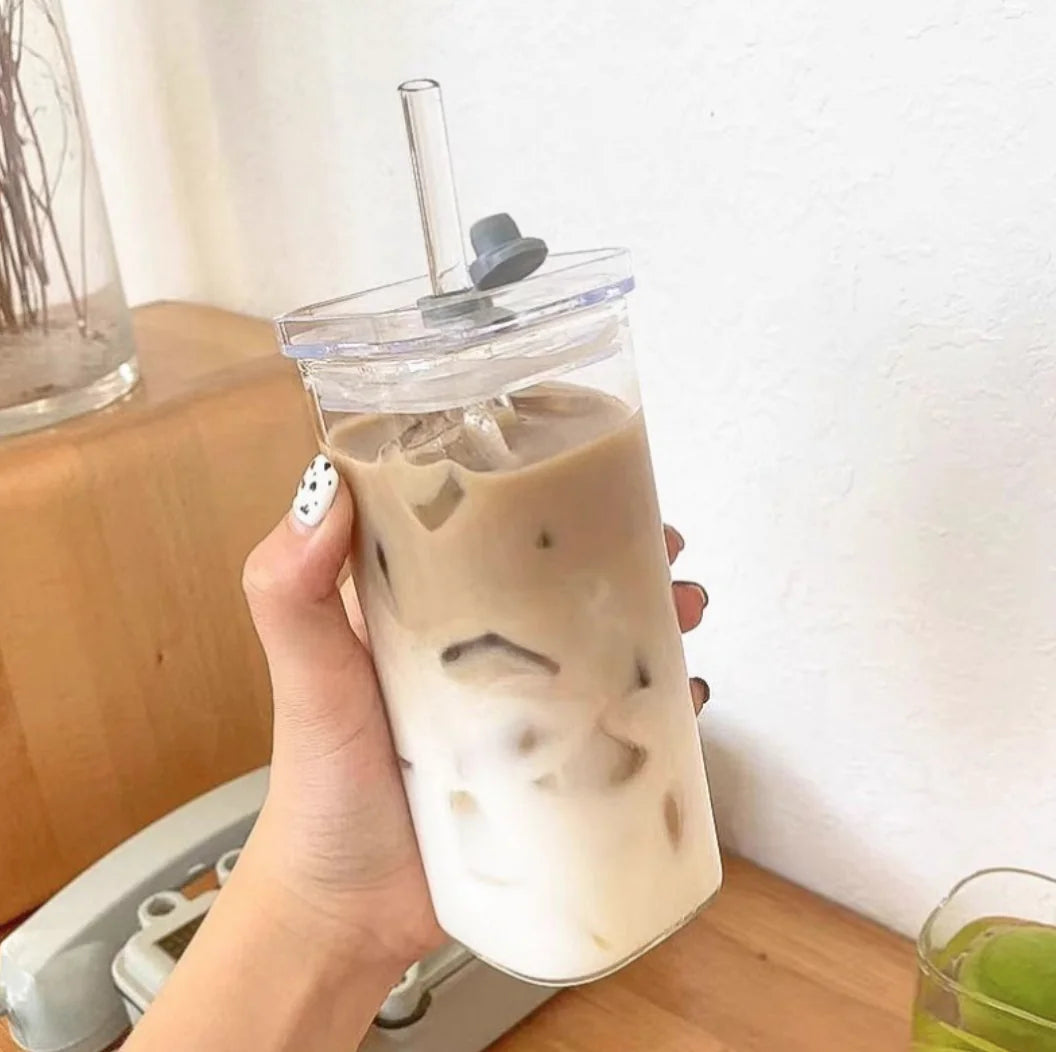 Clear Square Coffee Mug with Lid