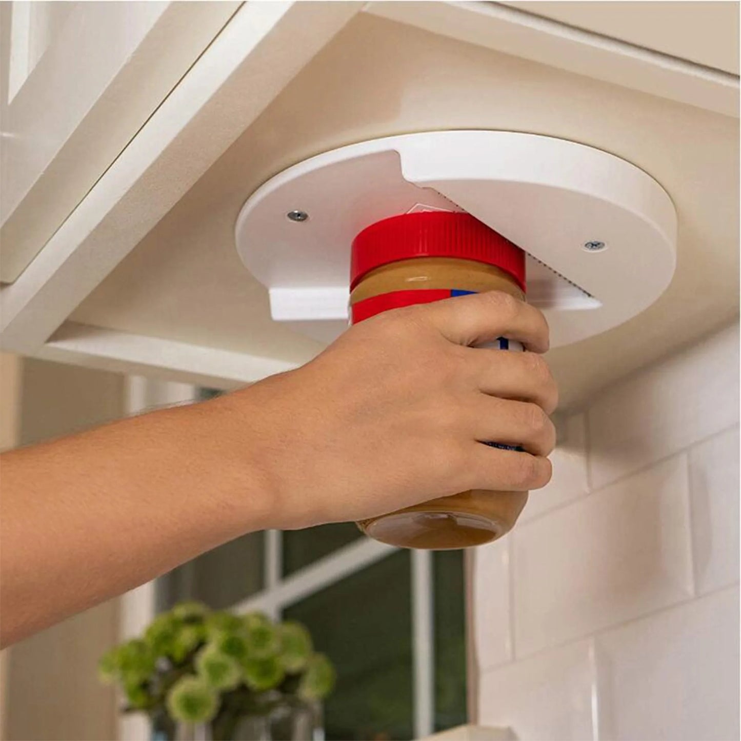 Cabinet-Mount Easy Jar Opener