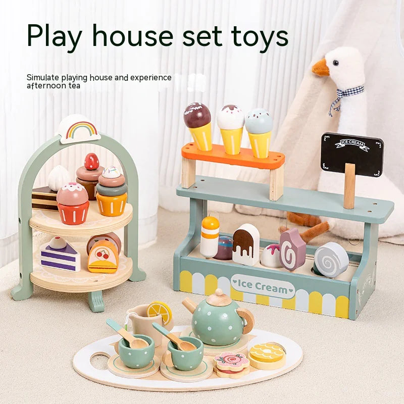 Children's Wooden Play Time Set