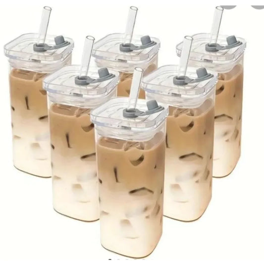 Clear Square Coffee Mug with Lid