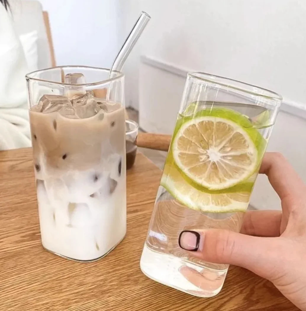 Clear Square Coffee Mug with Lid